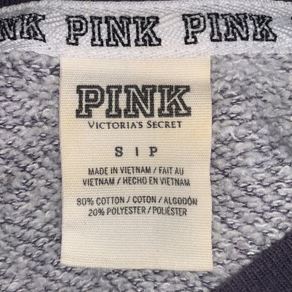 Pink by Victoria's Secret Sweater Fair Isle Snowflake Crewneck Over Size S - Picture 7 of 8